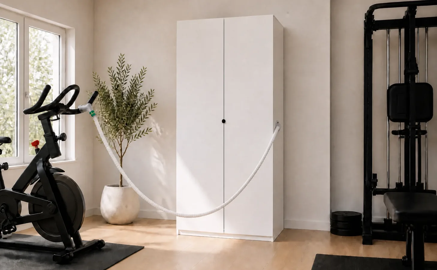 O2genes EWOT cabinet in a home gym