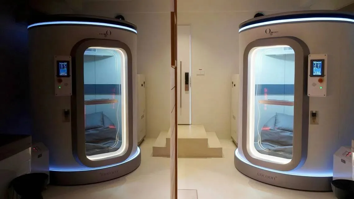 Two Hard Shell HBOT cocoon® chambers in the AsiaOne feature