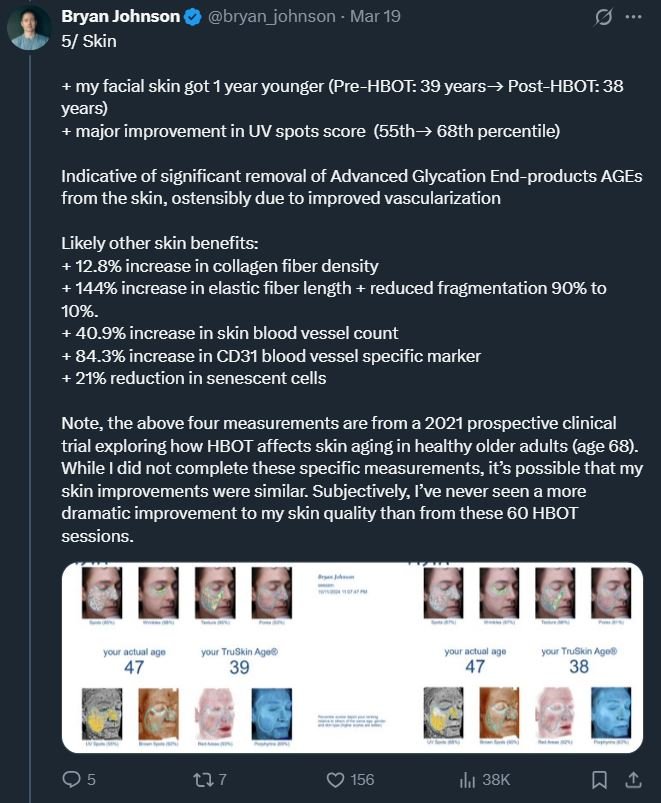 bryan johnson hbot skin younger